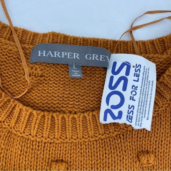 Harper Grey Mustard Textured Polka Dot Sweater - Picture 4 of 7